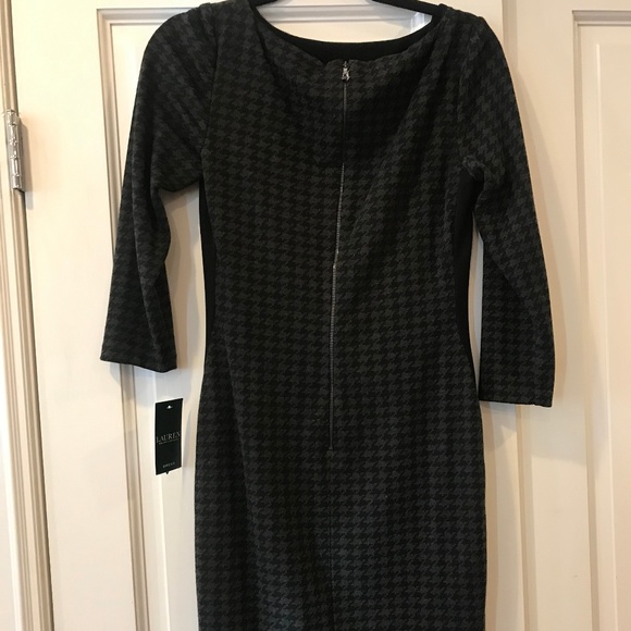 Ralph Lauren Womens Black Houndstooth 3/4 Sleeve - Picture 2 of 2